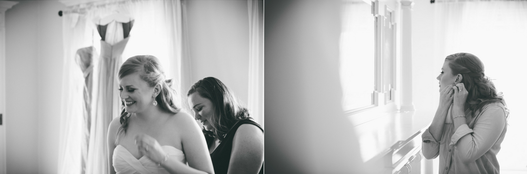 bride getting ready on her wedding day